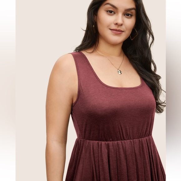 -BloomChic Plus Size XL Supersoft Essentials Solid Gathered Tank Dress us14-16 - Picture 3 of 5